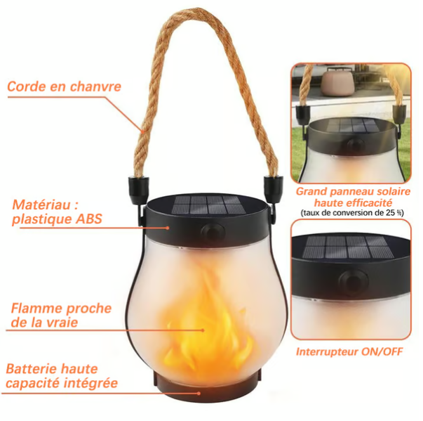 🔥Dernier jour de promotion 49 % 🔥 Lanterne solaire extérieure à flamme dansante