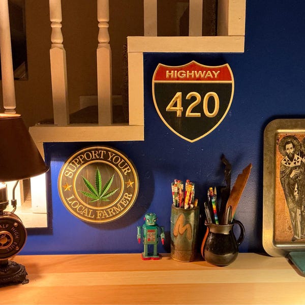 🔥LAST DAY 50% OFF - 🛡Interstate 420 Shield Carved Wood Highway Sign