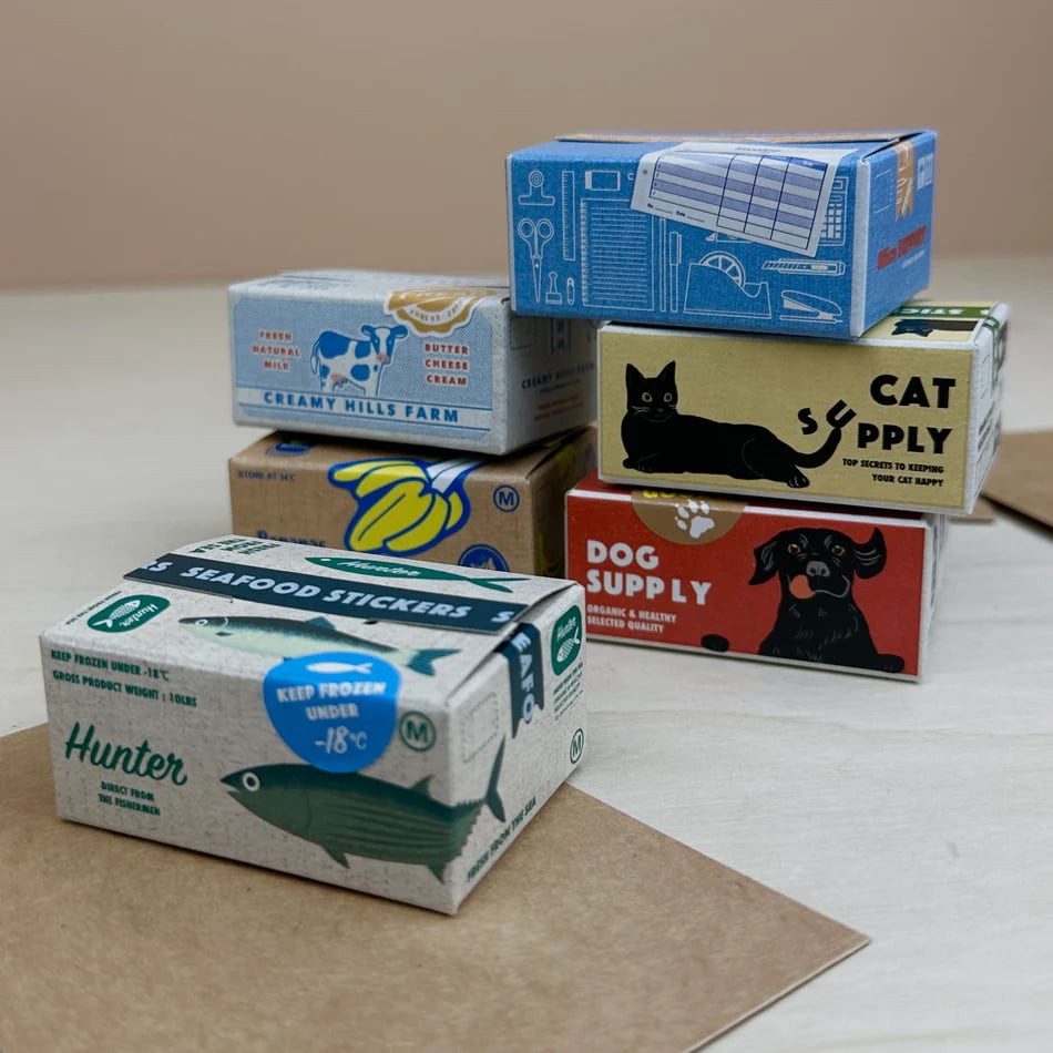 🔥Miniature Shipping Box Flake Sticker Set
