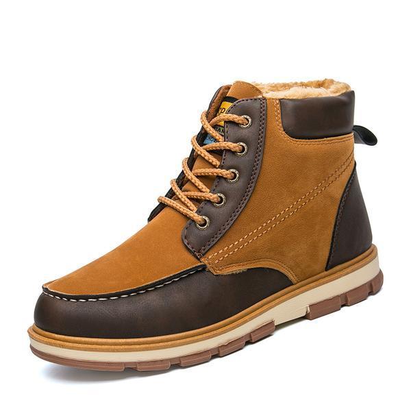 Winter Split Leather Warm Men Snow Boots