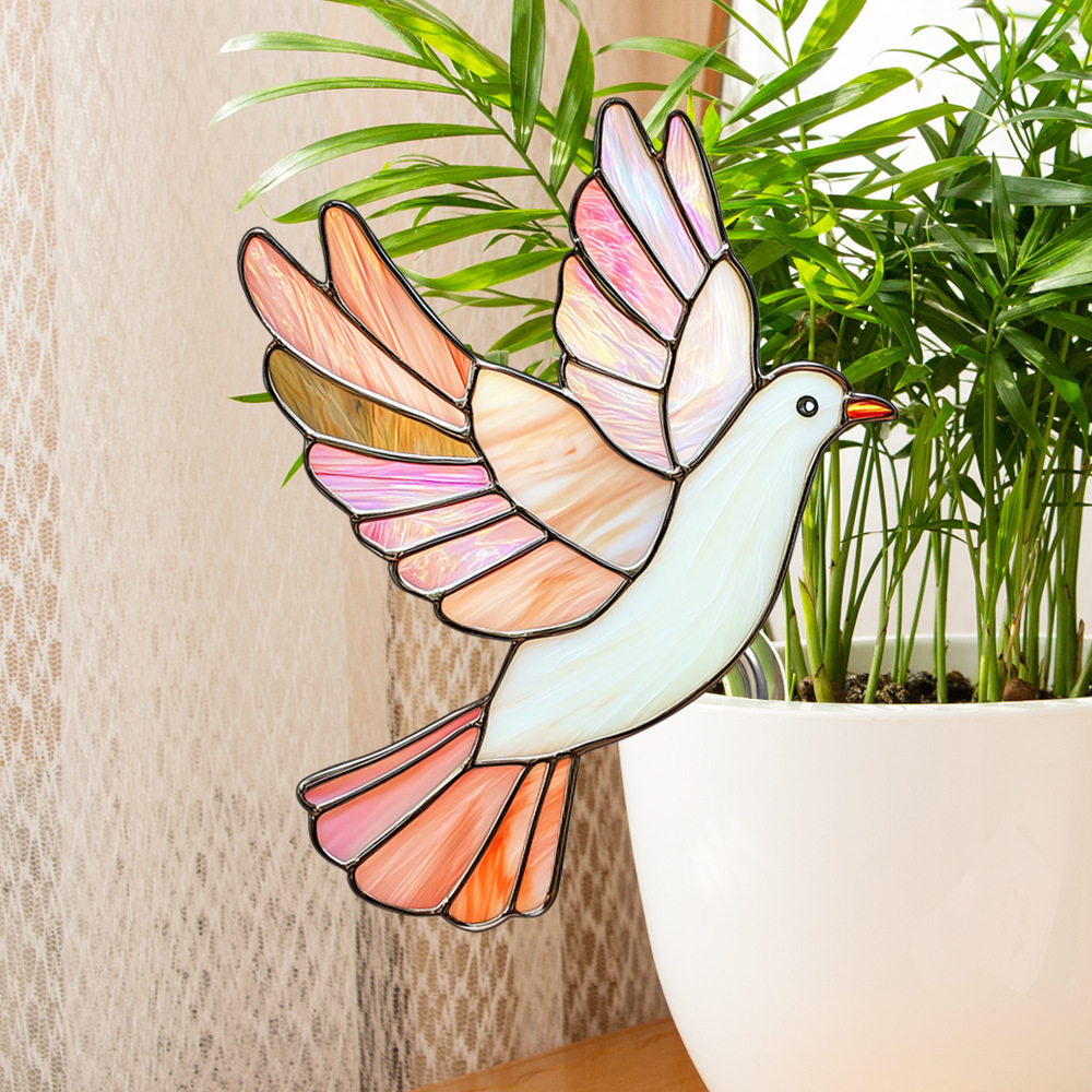 🎖️Stained glass hummingbird plant pot decorative bird shaped sun catcher beautiful handmade gift,💕 add charm to plants and windows