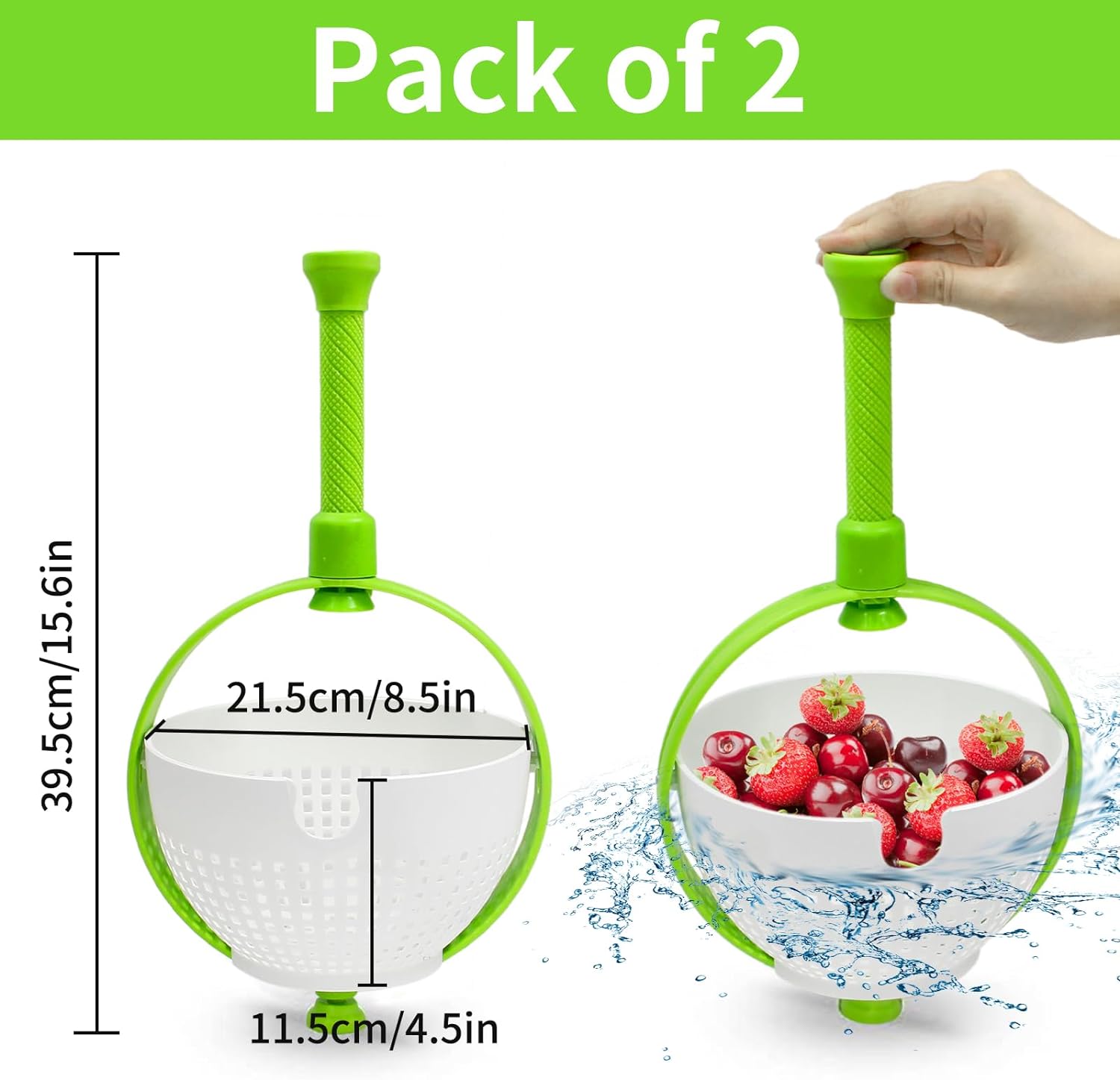 🔥Last Day Promotion 50% OFF🔥Vegetable Spinner Colander with Collapsible Handle