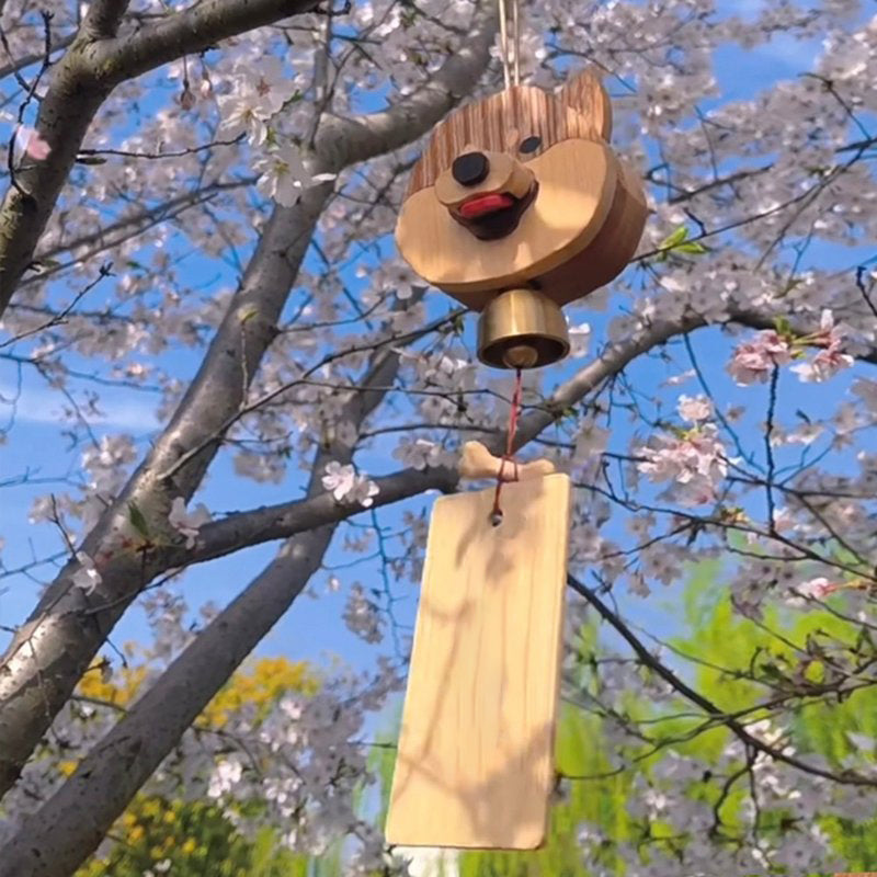 🔥Last Day 49% OFF🎁Handcrafted Wooden Shiba Inu Doorbell Wind Chime