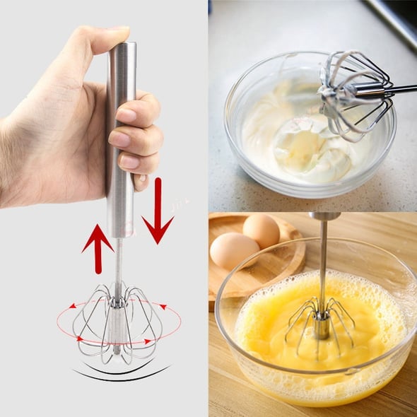 (🌲Early Christmas Sale- 49% OFF) Stainless Steel Semi-Automatic Whisk