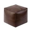 Self-Fillable Faux Leather Pouf Cover