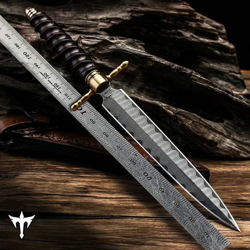 Cicada Damascus Survival Knife
