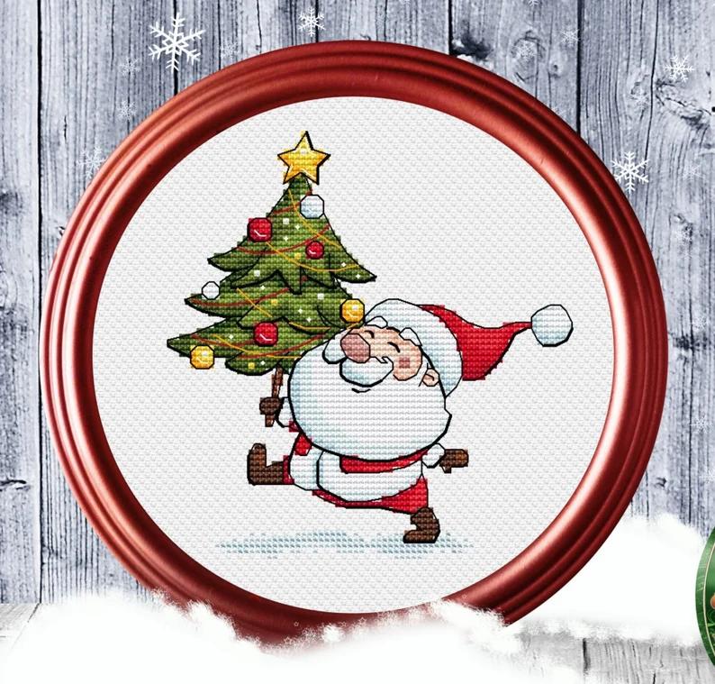 🔥Hot Sale 50% OFF-DIY Santa Cross Stitch Pattern Kit 🎄🧵