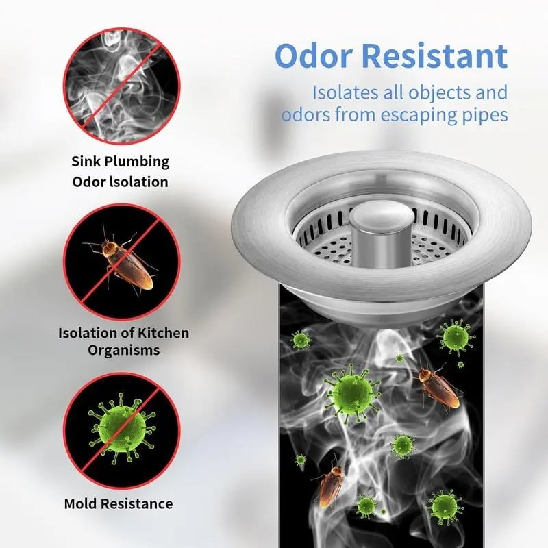 🔥LAST DAY 49% OFF-Upgraded 3 in 1 Kitchen Sink Drain Strainer