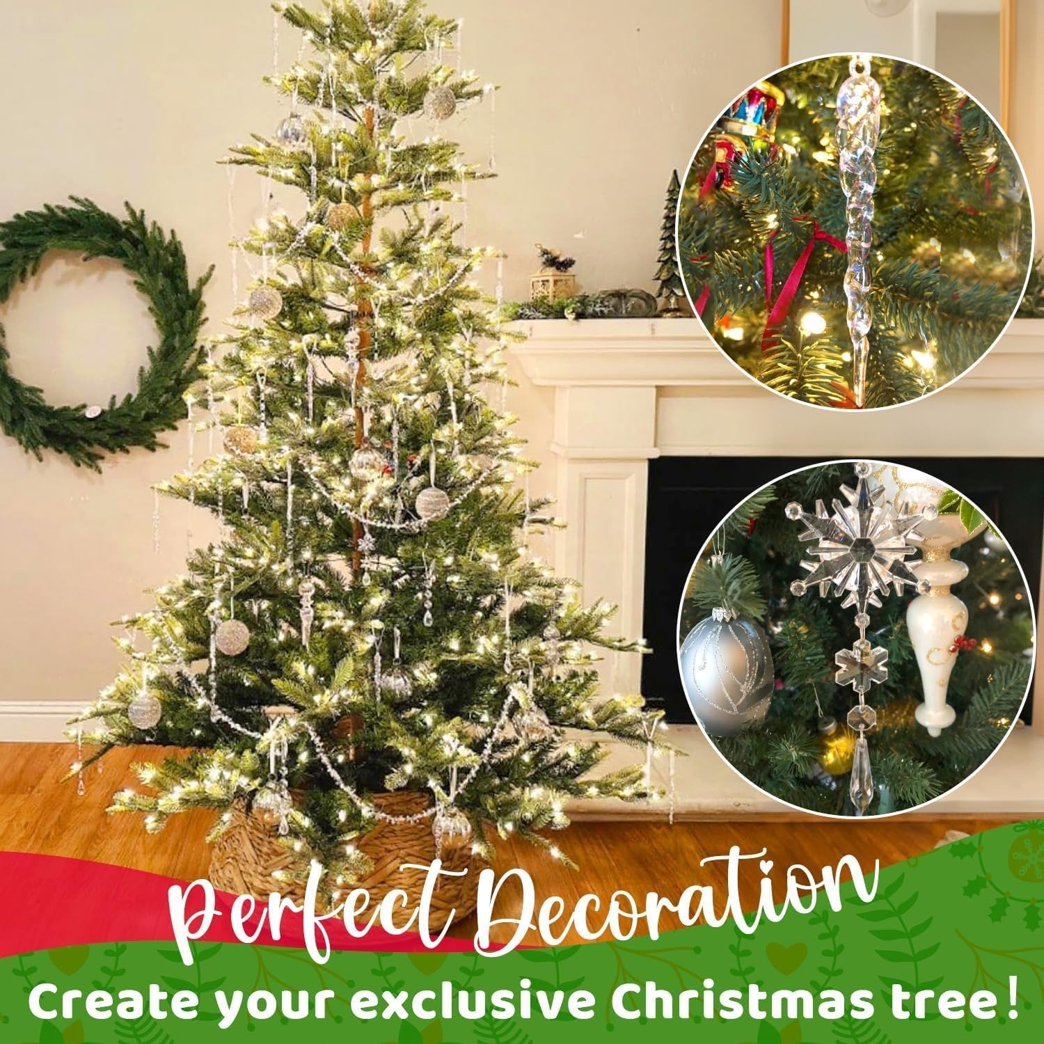 🎄TikTok Christmas Sale -70% OFF✨Winter New Year Party Supplies Set 🎅- Crystal Snowflake Ornaments For Christmas Tree