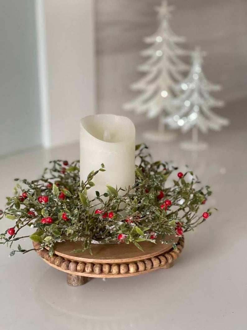 🍁Fall Harvest Sale: 60% OFF! Farmhouse Christmas Candle Ring,Christmas Decoration For Candle