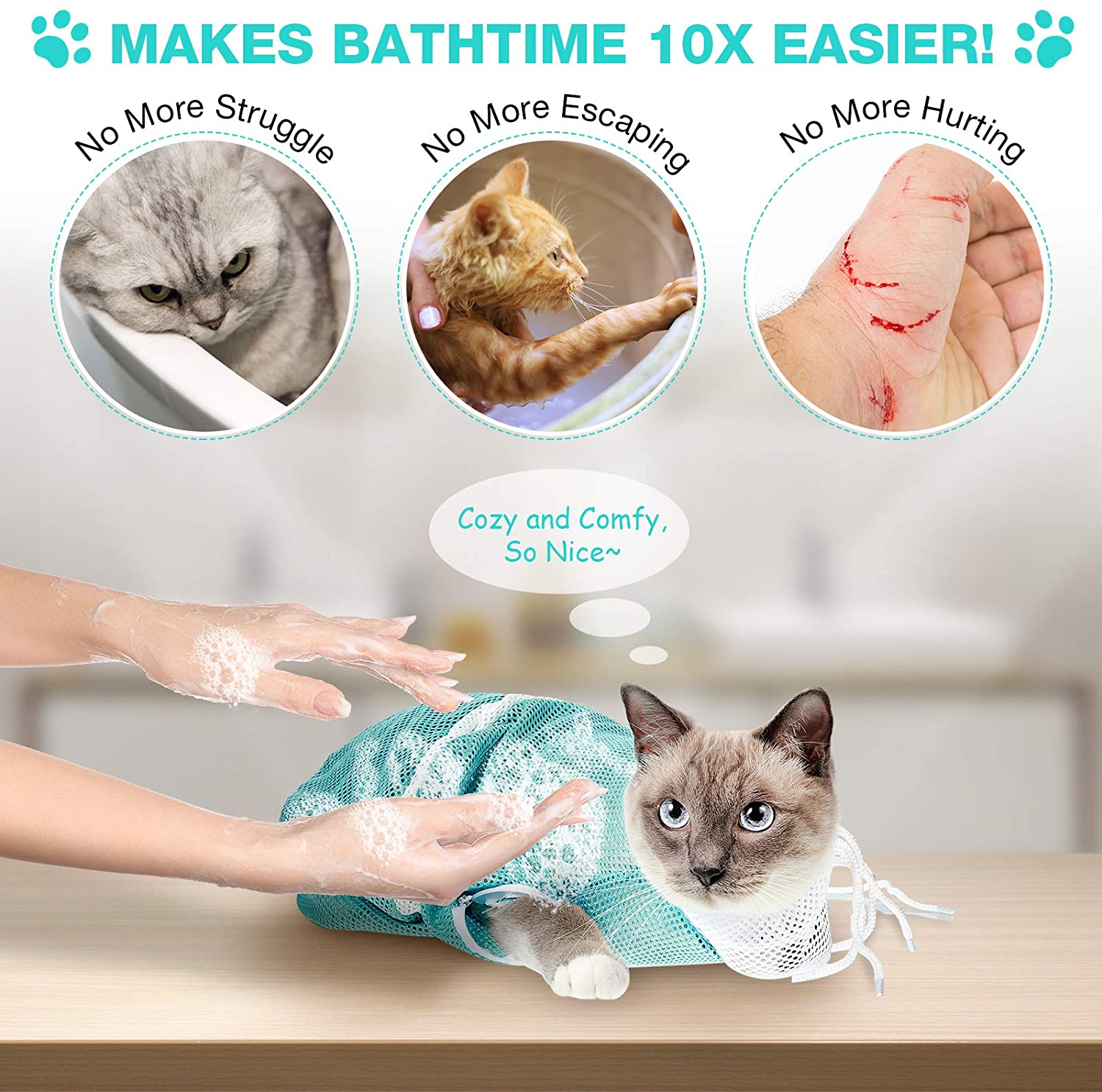 (🔥Last Day 70% OFF) Multi-functional Pet Grooming Bath Bag- Buy 2 Get Extra 10% OFF