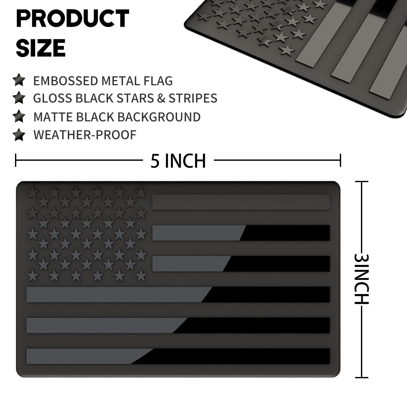 🎁TikTok Last Day Sale - 70% OFF🎉3D All-Black American Flag Emblem Decal