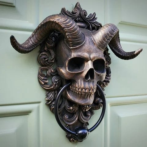 ☠️Last Day Promotion 70% OFF😈Baphomet Horned God Skull Hanging Door Knocker