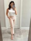 (🔥Last Day Promotion 50% OFF)Tummy Control Twill Cropped Wide Leg Pant-Free Shipping