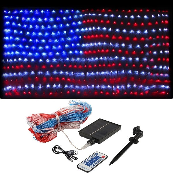 🔥Christmas Early Promotion🎅🎄 - Solar American Flag LED Lights