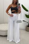 Women's Sexy Sequined Hollow Irregular Tank Top & Casual Wide Leg Pants
