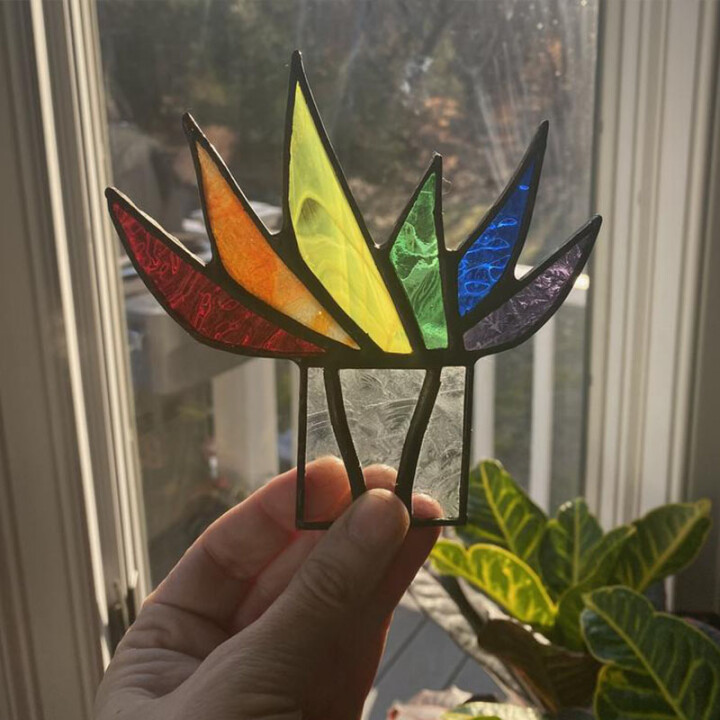 (Summer Flash Sale- 50% OFF) Suncatcher Stained Agave Plante