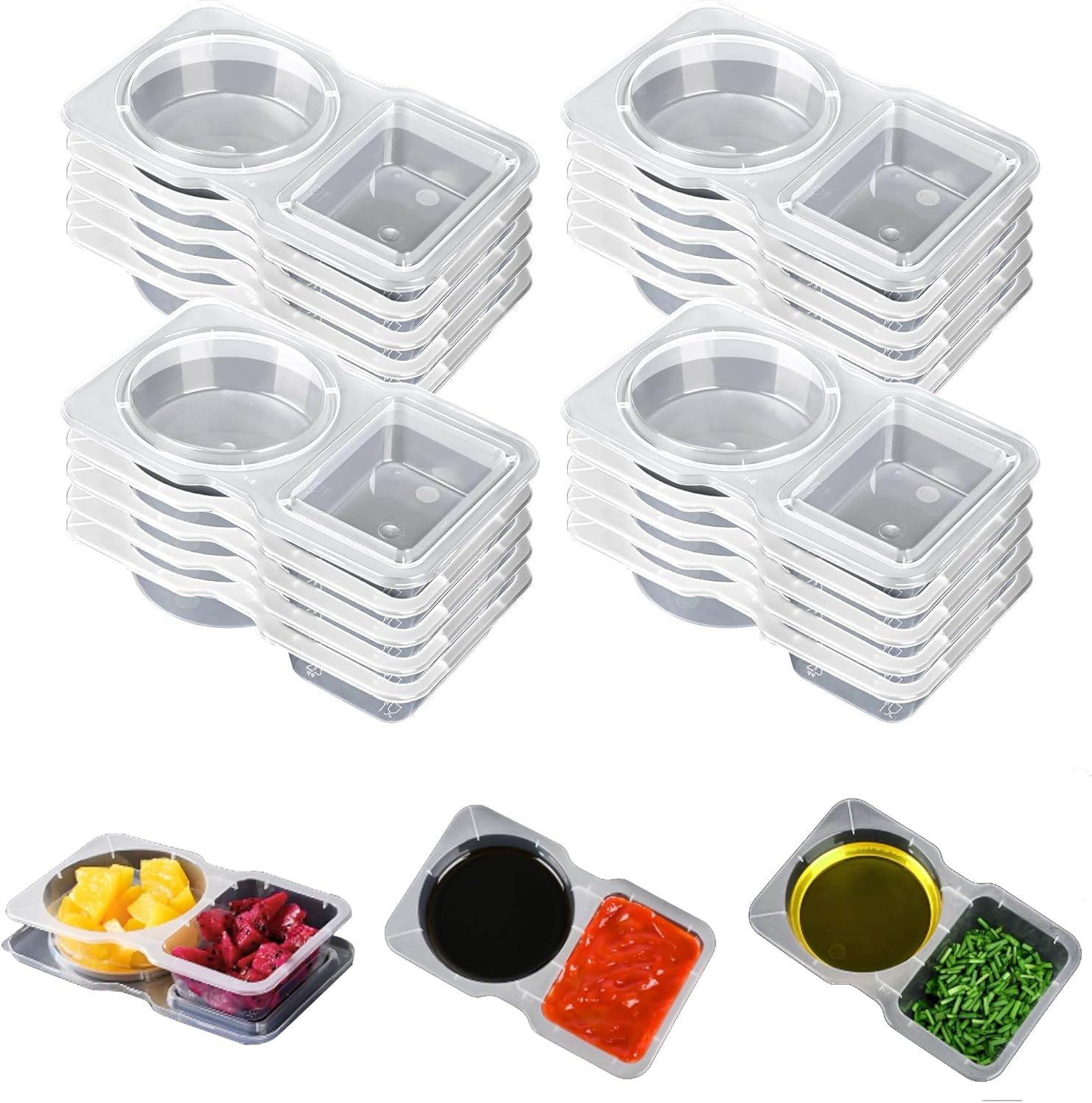 🎁TikTok Spring Last Day Promotion 48% OFF-🎁-Double Compartment Condiment Containers