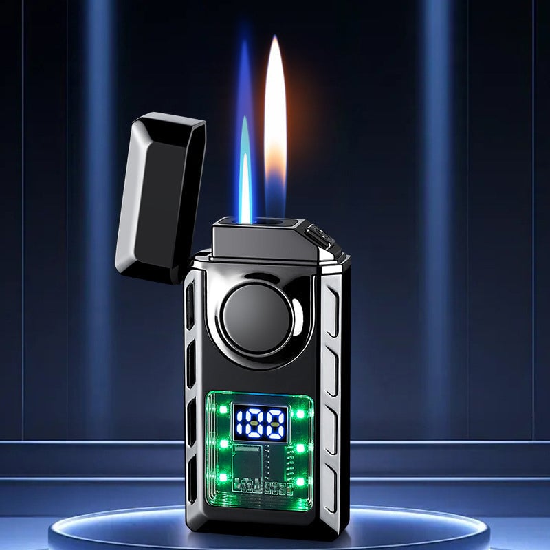 🔥Letzter Tag  50% RABATT- Premium Geschenkset: LED Doppelflammen-Feuerzeug mit Gravuroption – Elegante Geschenkbox inklusive
