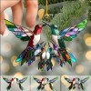 Family Members Christmas Hummingbird Together Personalized Acrylic Ornament