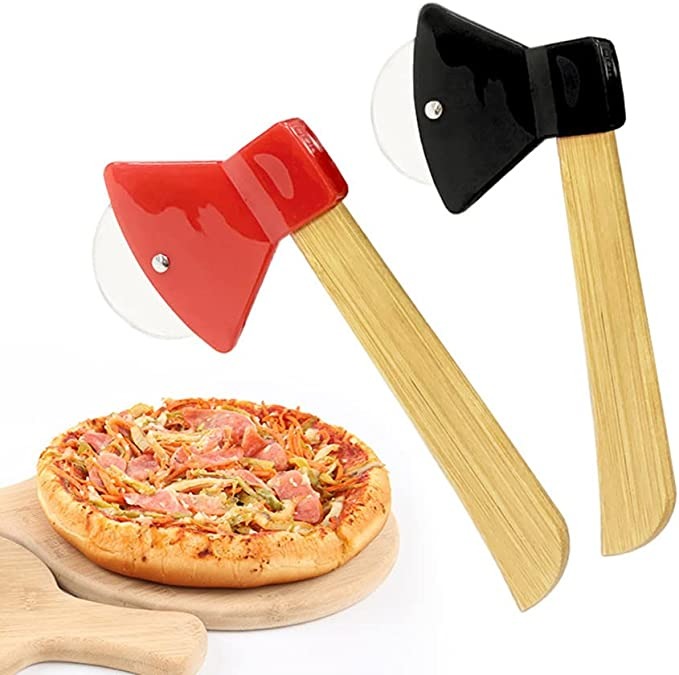 (🔥Last Day Promotion - 50% OFF) Axe Bamboo Handle Pizza Cutter - Buy 2 Free Shipping