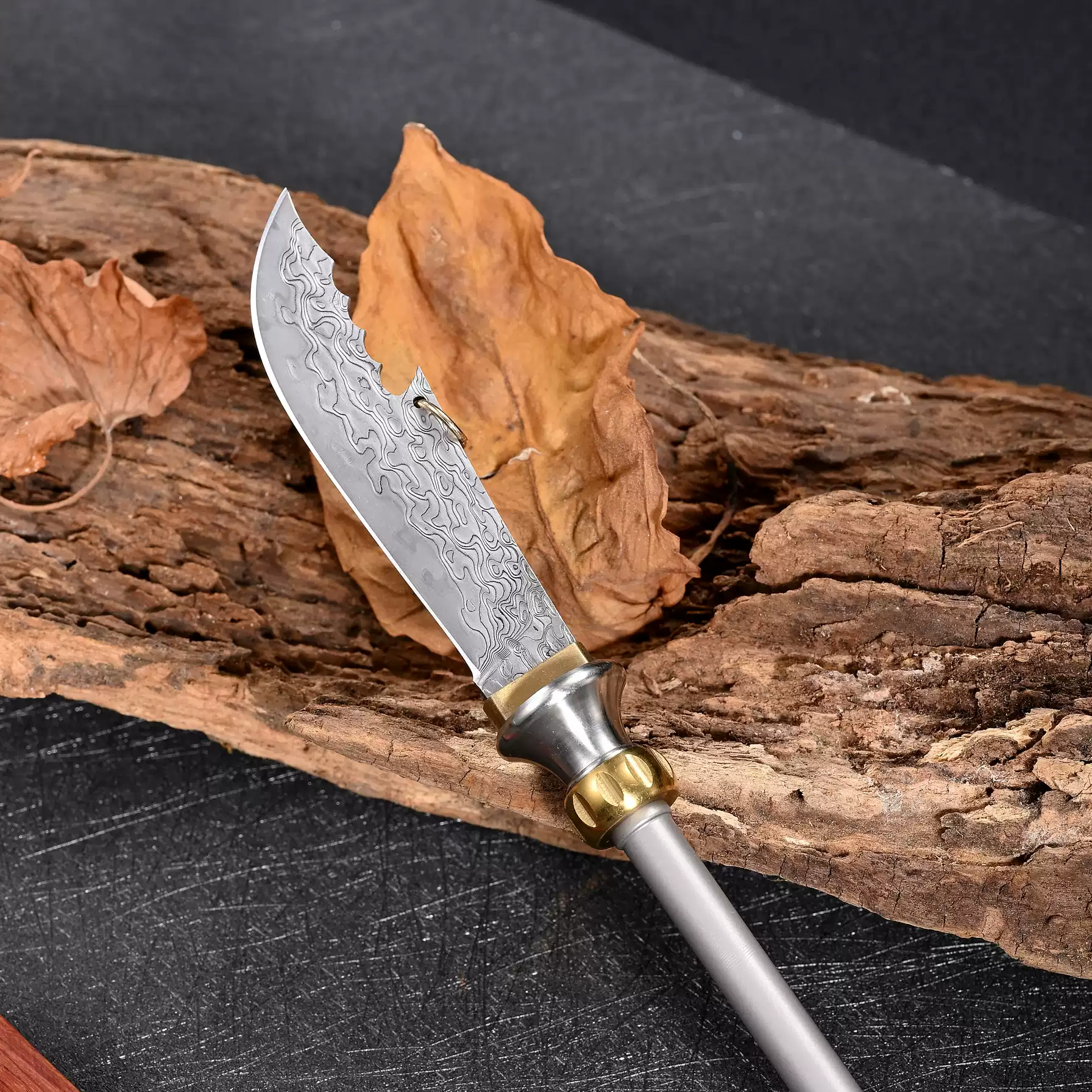 Meteorite Damascus Collectible Knife
