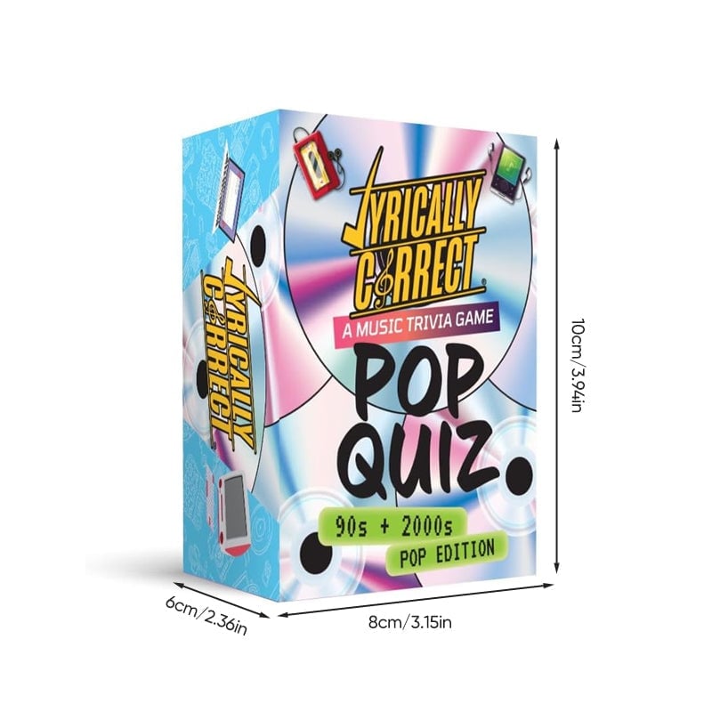 🎁TikTok Last Day Sale - 70% OFF🎶Lyrically Correct Pop Quiz 90s & 2000s Edition Music Trivia Game