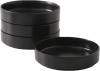 Stone Lain Coupe Dinnerware Set, Service For 4, Black Matte