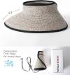 FURTALK Sun Visor Hats for Women Wide Brim Straw Roll-Up Ponytail Summer Beach Hat UV UPF Packable Foldable Travel