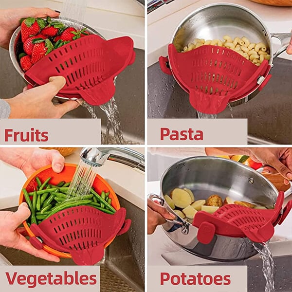 (🔥LAST DAY PROMOTION - SAVE 70% OFF)Kitchenware hot selling section Clip-on colander(Buy 3 Get Extra 25% OFF)