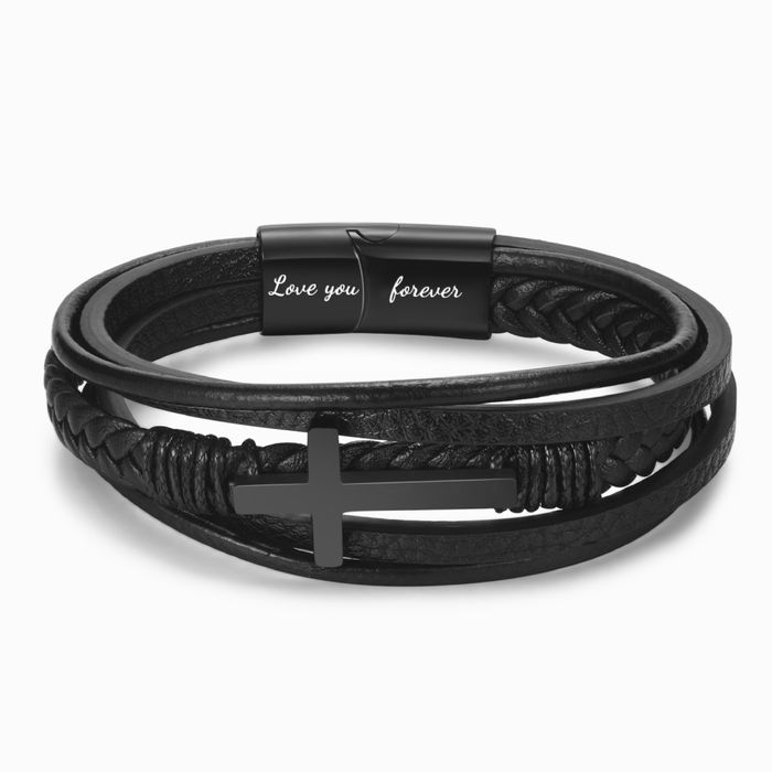 🔥Last Day Promotion- SAVE 50%🎄To My Son Love You Forever Cross Bracelet-Buy 2 Free Shipping