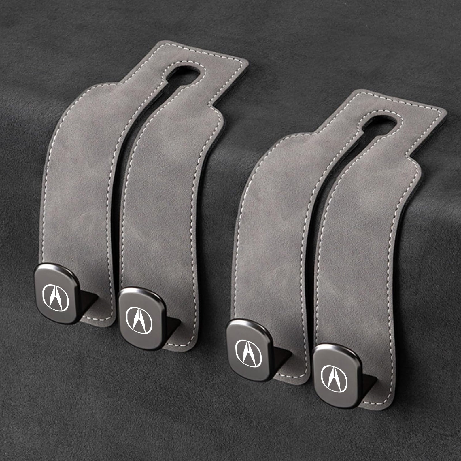 TwinHook Leather Car Headrest Hangers