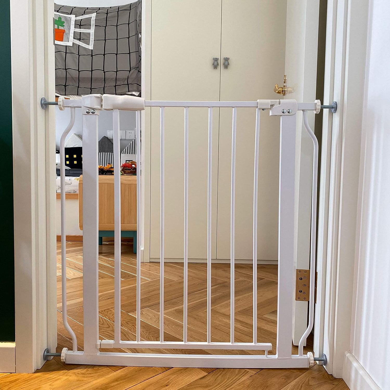 BalanceFrom Easy Walk-Thru Safety Gate for Doorways and Stairways with Auto-Close/Hold-Open Features, 30-Inch Tall, Fits 29.1 - 33.8 Inch Openings, Graphite