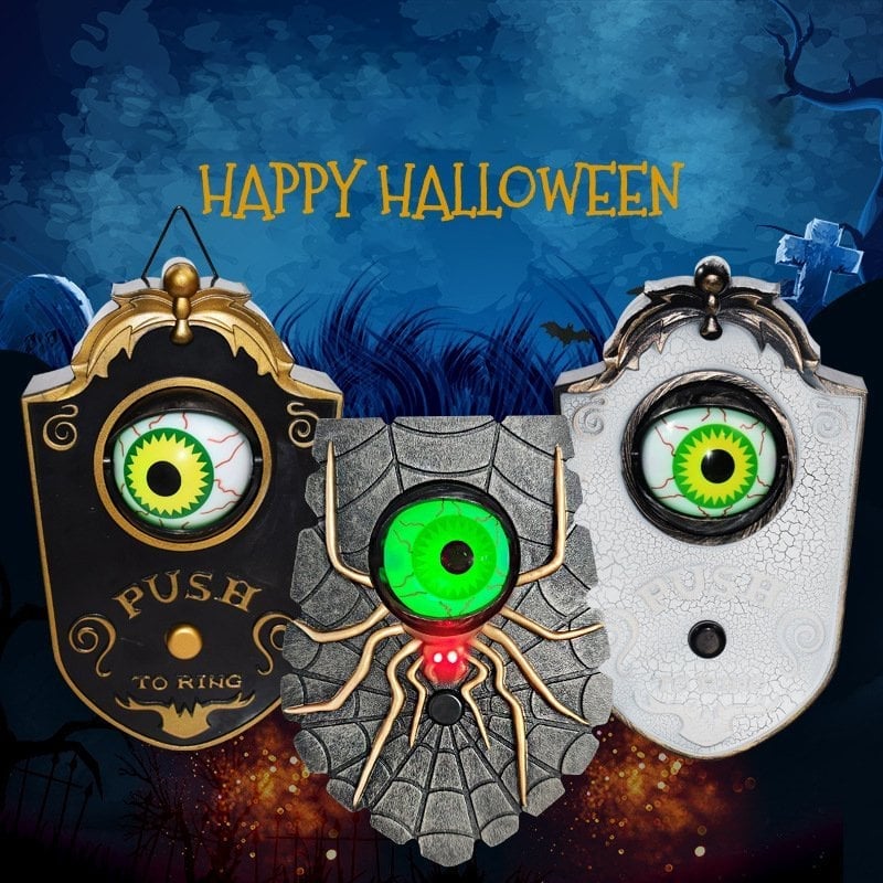 🎃Free shipping for 2 items, half price for the 3rd item-👁️3D ONE-EYED LIGHTUP EYEBALL DOOR BELL DECORATION🕷️