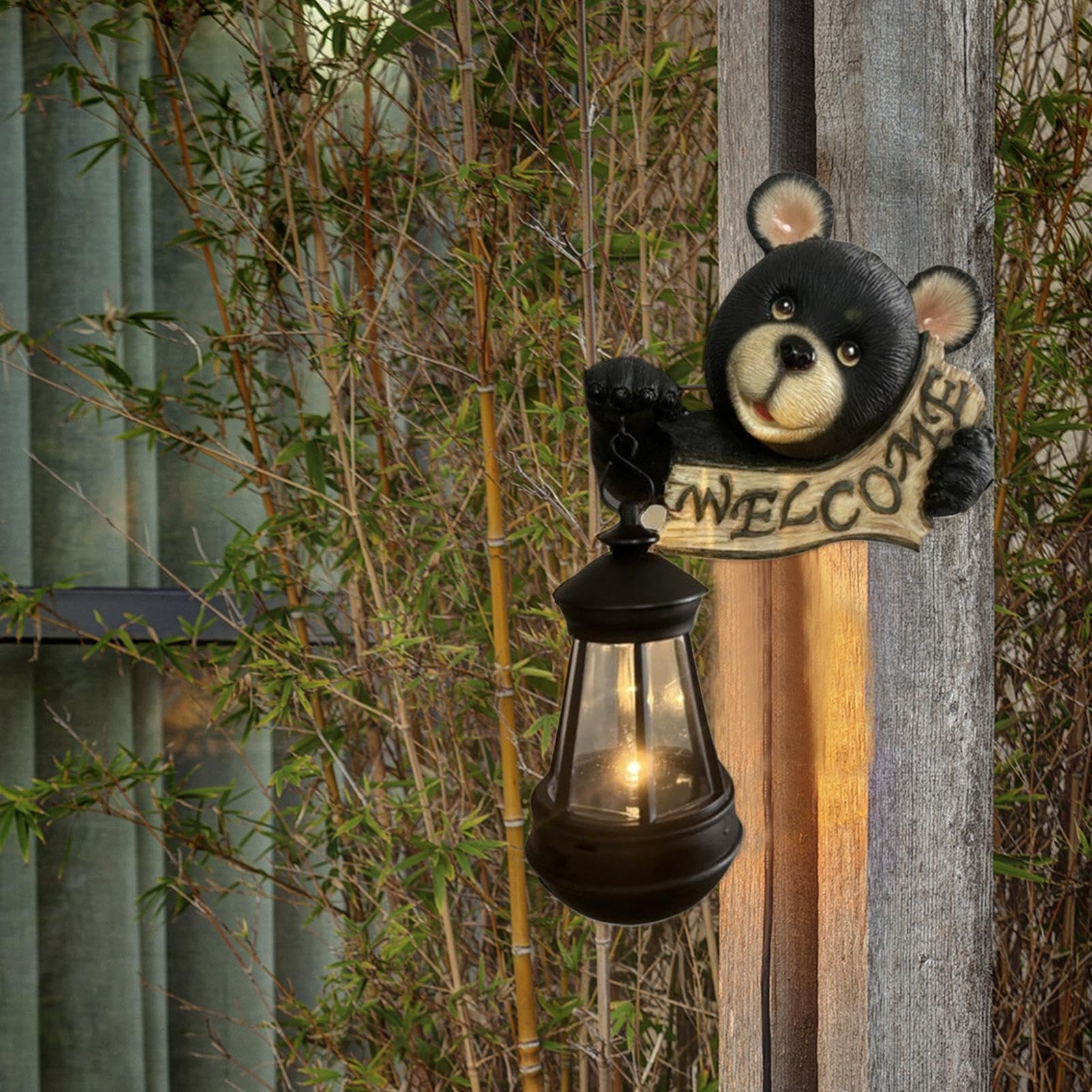 🔥This Week's Special Offer 49% OFF - 🎁Black Bear Statue with Solar light