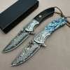 Handcrafted VG10 Damascus Steel Folding Knife • Sand BY ATENAS™