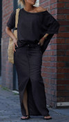 Women's Round Neck Tencel Casual Suit