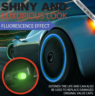 Fluorescent Tire Valve Caps - Make Night Cycling More Cool