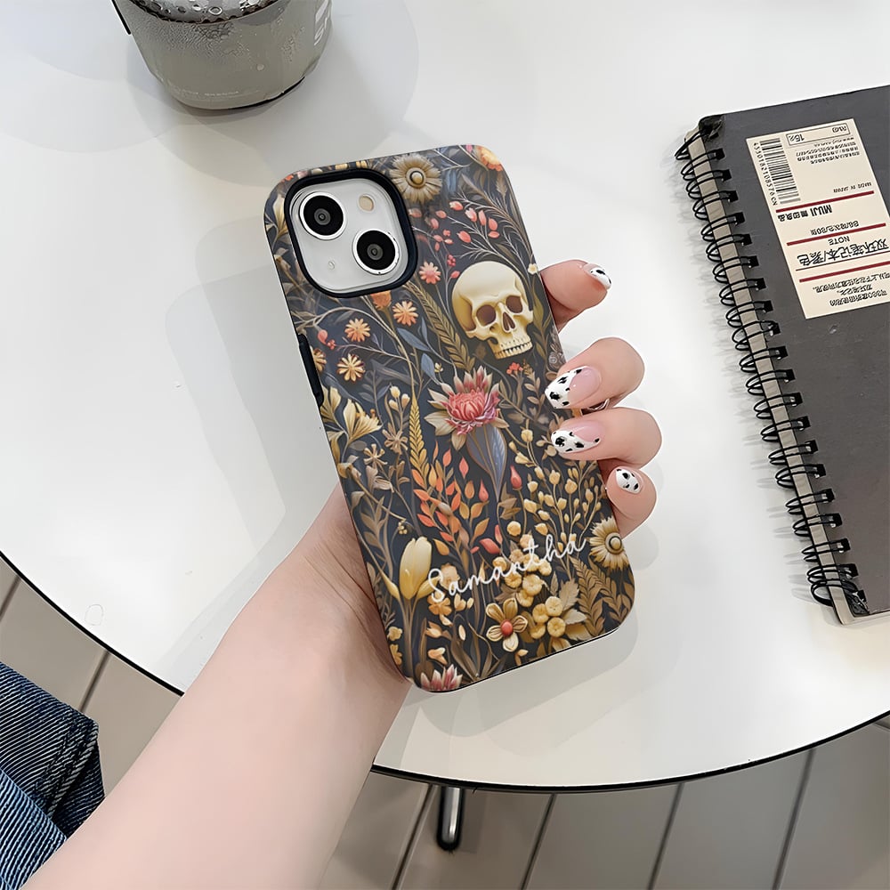 🎁TikTok Last Day Sale - 70% OFF💀🌼Vintage Skeletons in Bloom Phone Case