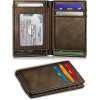 Magnetic Closure Slim Wallet-Microfiber Leather Front Pocket Wallet for Men,RFID Blocking,Holds 12 Cards and Money Clip