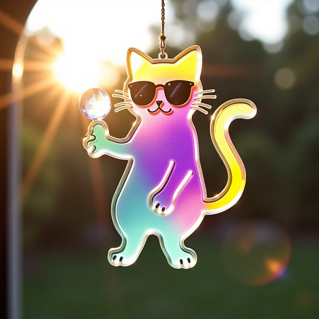 Colorful Cat Sun Catcher