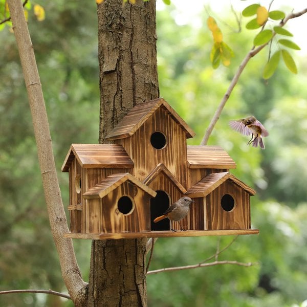 6 Hole Handmade Bird House - GIFT FOR NATURE LOVERS