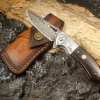 🐺 Damascus Pocket Knife – Handmade VG10 Steel with Abalone Shell Handle