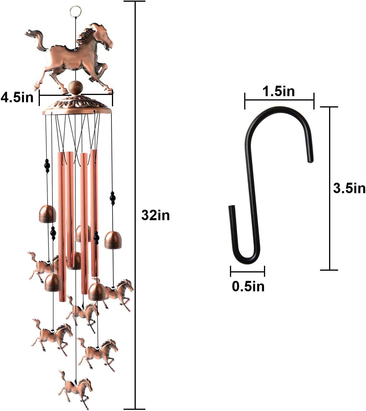 (🎄Christmas Hot Sale - 48% OFF) Pure hand-made Copper Horse Wind Chimes, BUY 2 FREE SHIPPING