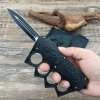 Motifs Knuckle Duster Wooden Handle Folding Knife Defense EDC