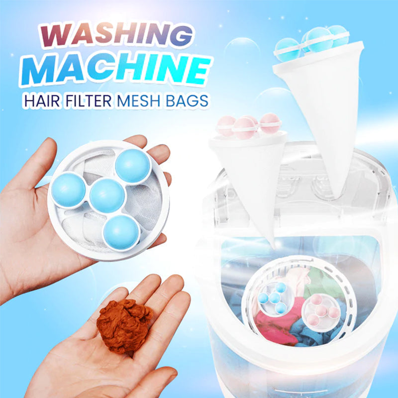 (🎄Early Christmas Sale - 48% OFF) Washing Machine Hair Filter Mesh Bags, Buy 5 Get 5 Free & Free Shipping