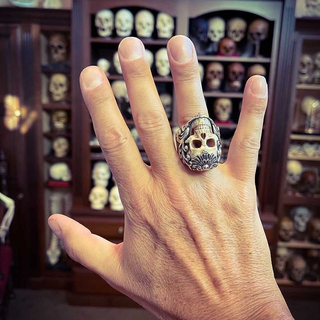 🔥Last Day Promotion 50% OFF💀Vintage Polish Floral Armor Antler Skull Ring