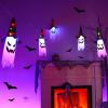 5PCS Halloween Hanging Lighted Glowing Witch Hat