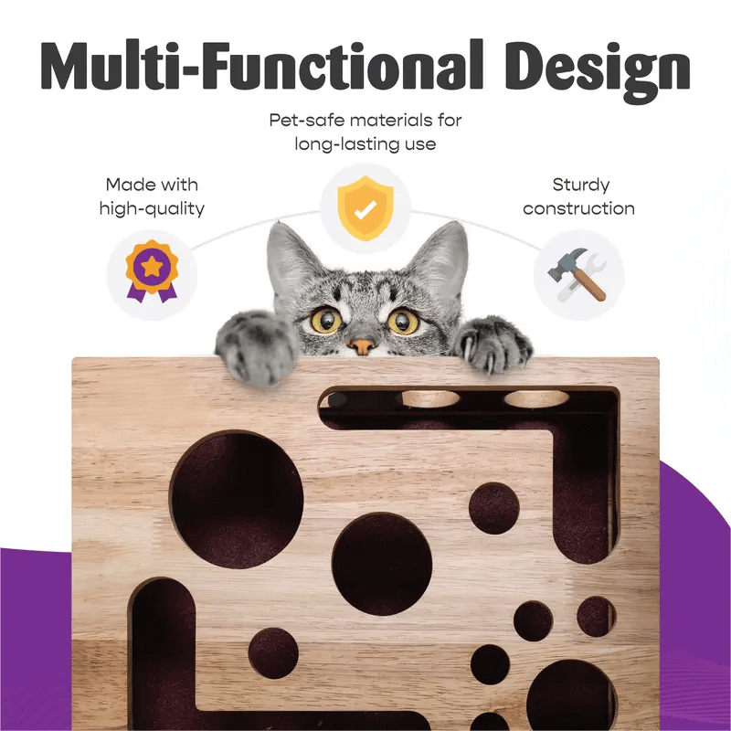 🎁TikTok Last Day Sale - 70% OFF🎉Cat Scratch Puzzle Enrichment Box: Nail File Stress Free Alternative to Clippers and Grinders