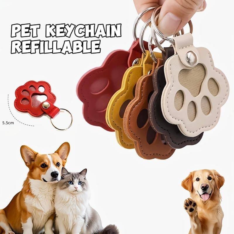 Last Day Promotion 70% OFF - 🐾Pet Paw Shaped Leather Keychain